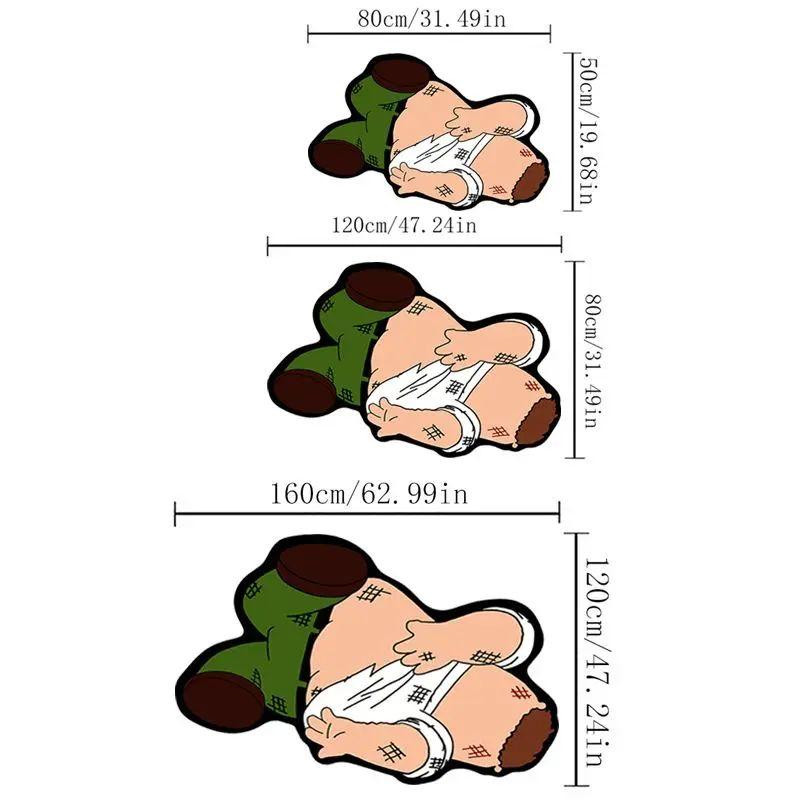 VIKAMA Fun Cartoon Character Area Rug Stylish Bedroom and Living Room Floor Mat Children's Room Game Room Rug Home Decoration