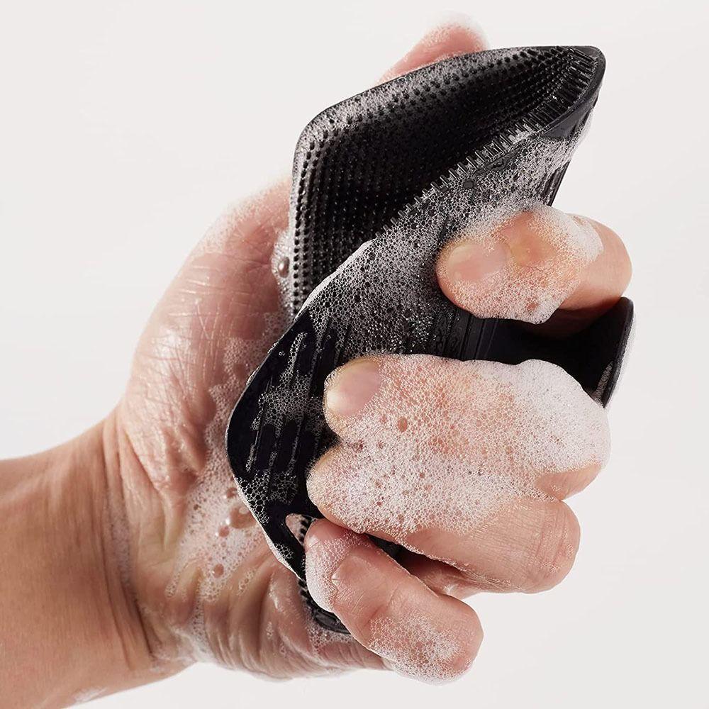 1Pcs Soft Silicone Exfoliating Brush Black Grey Body Cleansing Scrubber  Bath Supplies