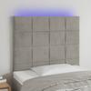 VidaXL LED Headboard Bedroom Furniture Single Bed Accessory Headboard Bed Frame Interior Light Grey 3122460
