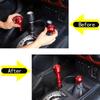 DIYUCAR Car Gear Stick Shift Lever Knob, Gear Stick Shifter Head, Aluminum Alloy (Red) for Toyota FJ Cruiser 2007-2021