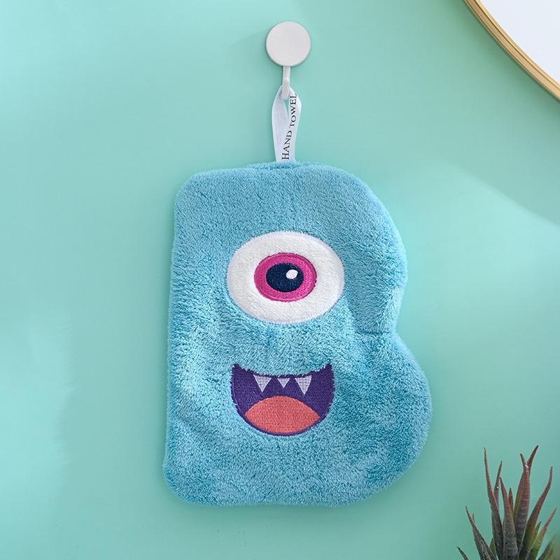 Charming Cartoon Hand Towels for Kids - Absorbent Coral Fleece Towels for Kitchen & Bathroom