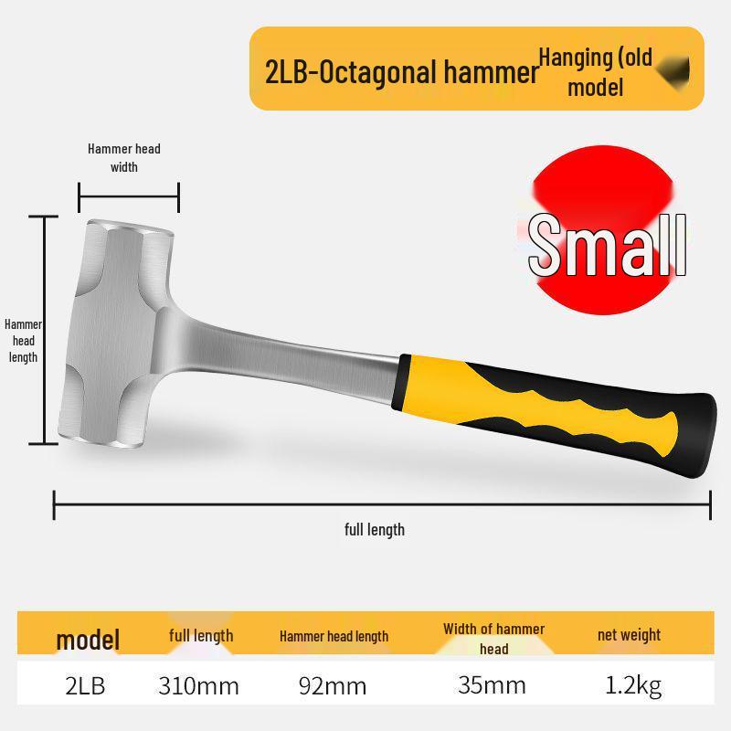 Многофункциональный восьмигранный молоток из цельного чугуна Meike для тяжелых работ