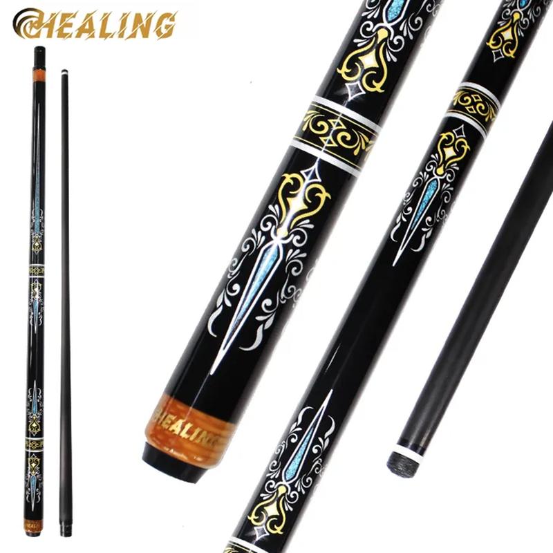 Healing CUE - Карбоновый кий для пула, Черная технология, Низкое отклонение, Бильярд, 12,4 мм, 147 см, 19-20 унций, Бильярдный кий