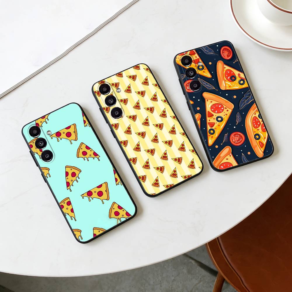 Вкусный мультяшный чехол-пицца для Samsung Galaxy A91,80,73,72 ,71,53,52,32 ,31,22,21s,20,Мягкий черный чехол