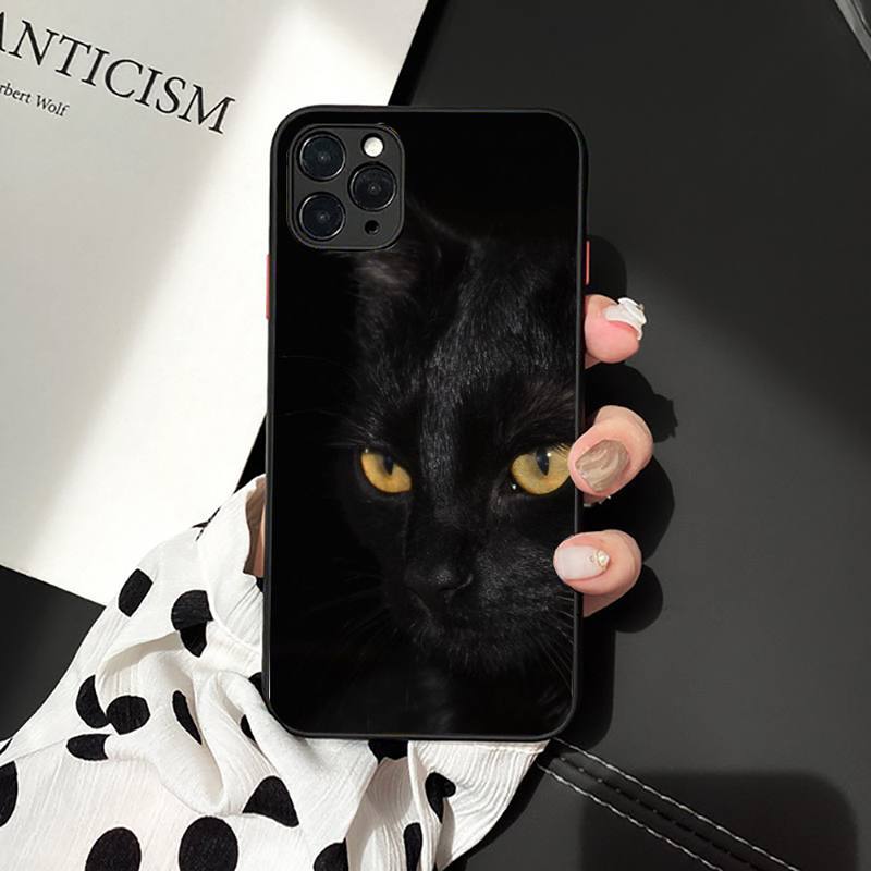 Черный кошачий глаз на чехле для телефона iPhone 11 12 13 mini pro XS MAX 8 7 6 6S Plus X 5S SE 2020 XR