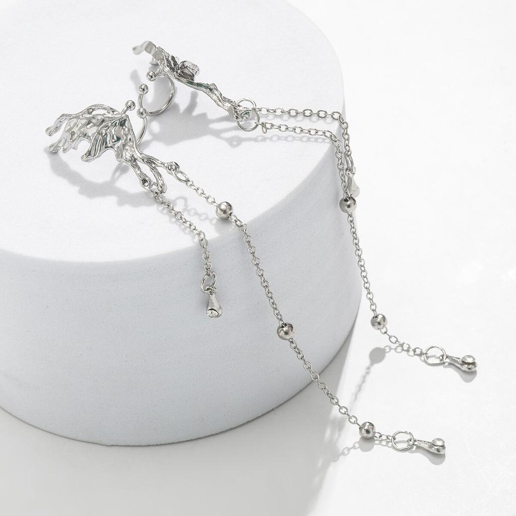 1 Pair Of Super Fairy Fairy Butterfly Tassel Earclip Female, With A Sense Of Niche Design Angel Wing Earbone Clip Without Ear Holes