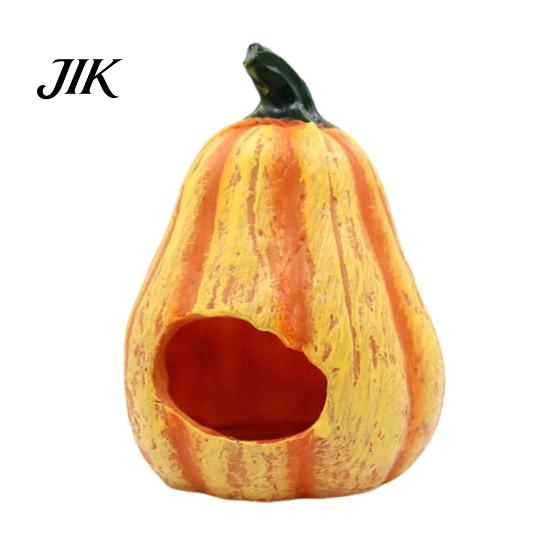 Aquarium Cave for Small Fish Pumpkin Hideout, Halloween Tank Decoration, Resin Jack-O-Lantern Hideout Hide Betta Shrimp Spooky Accessories