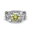6MM Round Lemon Quartz Gemstone 925 Sterling Silver Solitaire Ring