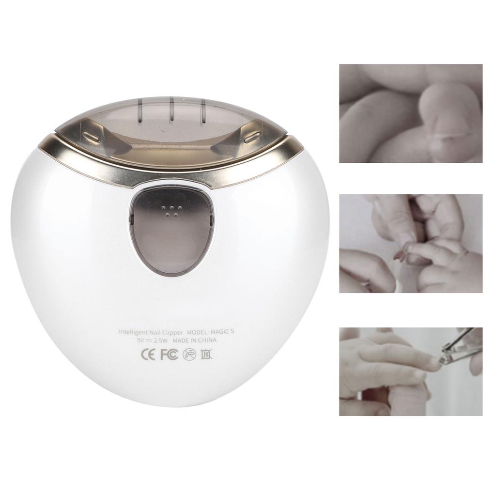 Electric Nail Clipper Cutter Trimmer Automatic Fingernail Scissors Machine for Adults ChildrenWhite