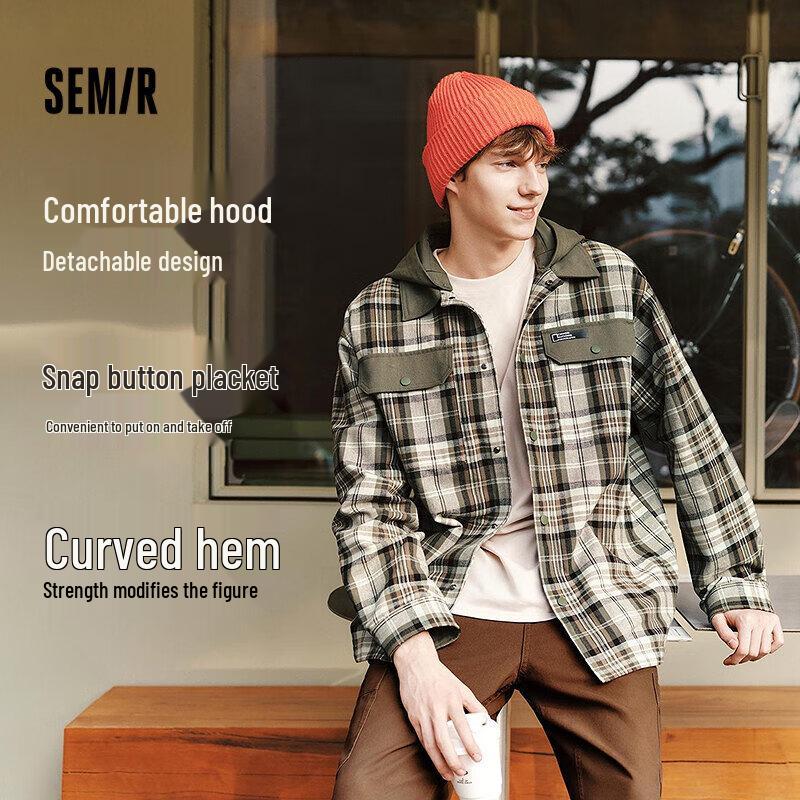 Semir Men's 2025 Spring Geographic Series Plaid Jacket