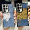 Ретро Джинсовый Узор Покрытие Чехол Для Телефона Для Samsung Galaxy S24 S25 FE S26 Edge S23 Ultra S22 S21 Plus S20 Защита От Падения Подушка Безопасности