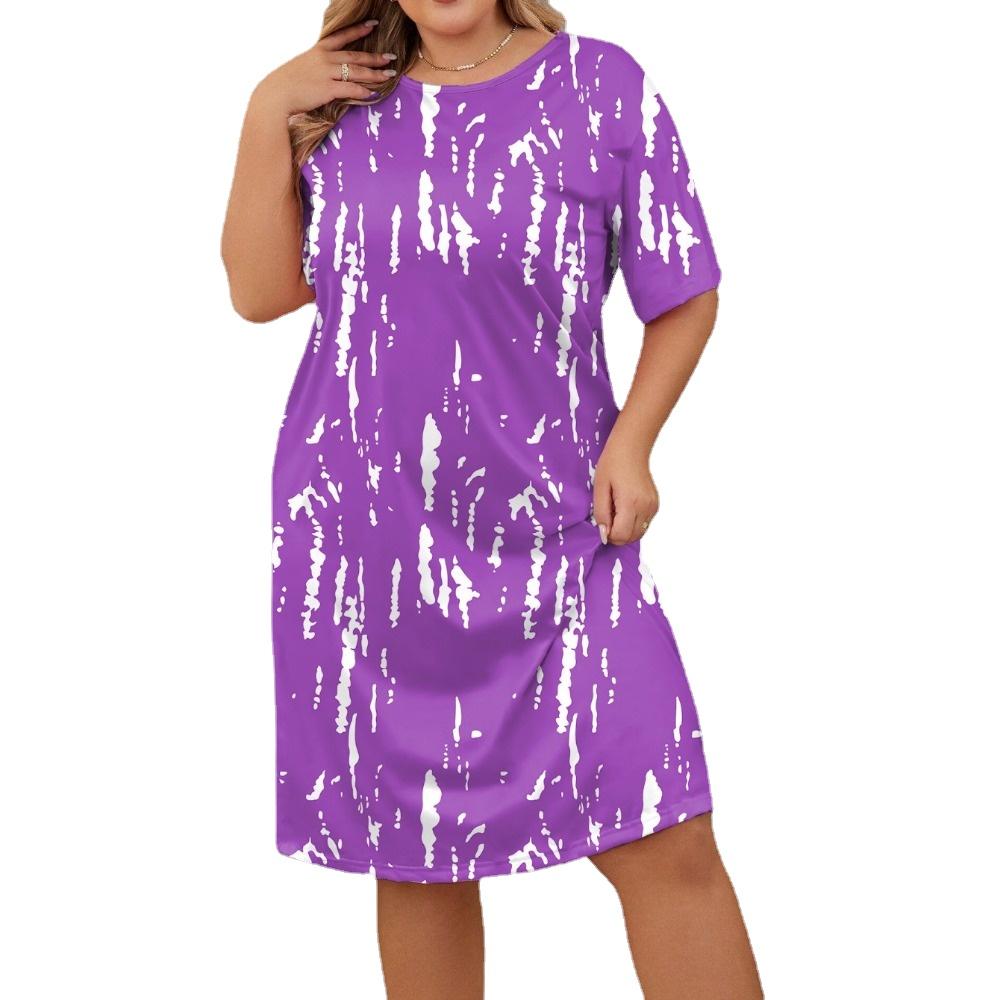 GMXIA Женская мода лето-весна бабочка сердце леопардовый принт большой размер с коротким рукавом и круглым вырезом свободные повседневные ночные рубашки платья