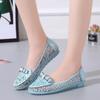 Модная обувь для женщин 2024 года, дышащие женские туфли на плоской подошве, летние сетчатые мокасины, туфли на плоской подошве с аппликациями и бантом, мягкая подошва, женские туфли без застежек