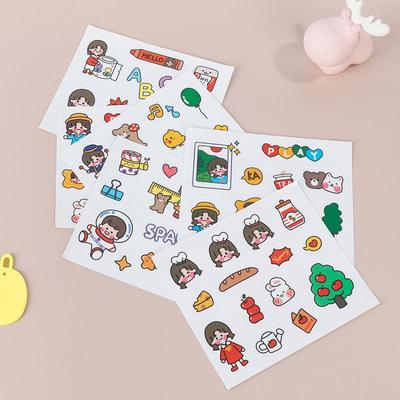Милые корейские наклейки для девочек Kawaii для чехлов телефонов, канцелярских товаров, поделок, запечатывания и студенческих дневников