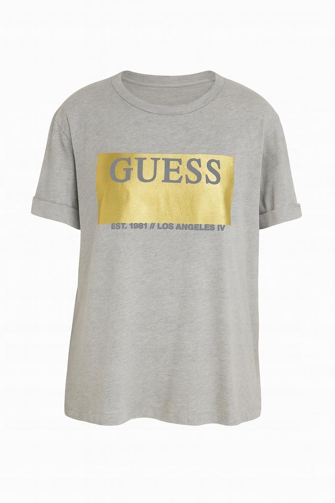 Guess T-Shirt Damski Błyszczący Szary S 0A4E5* S 0_4