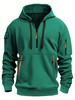 Men's European Size Casual Sport Hoodie with Zippered Arm Pocket - Autumn/Winter