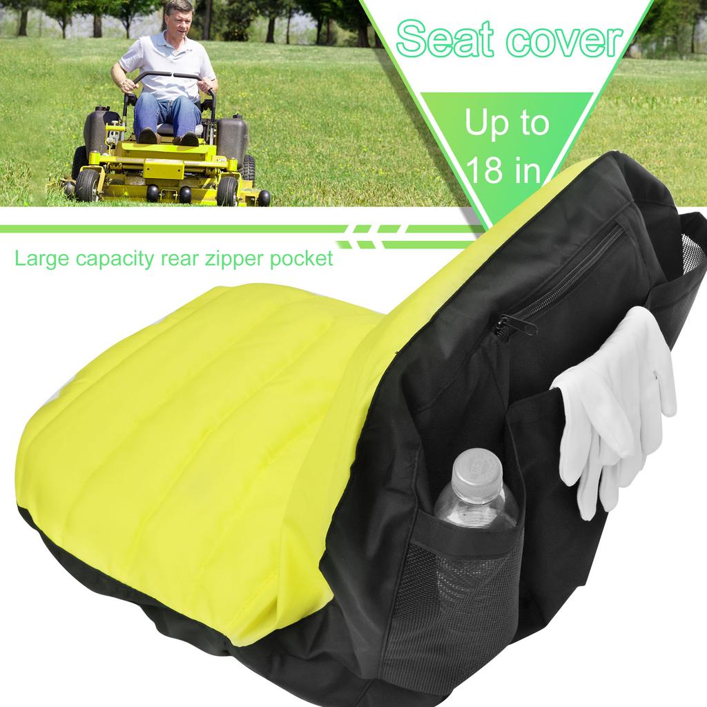 Lawn Mower Seat Cover Wear Resistant Riding Mower Seat Cushion Comfortable Lawn Mower Seat Pad with Pockets Tractor Seat Cover