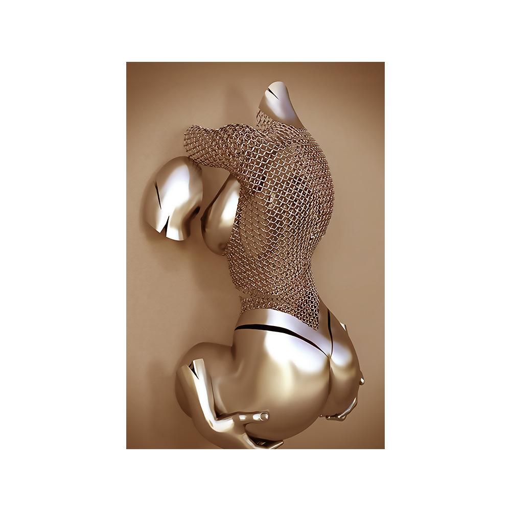 3d современная металлическая фигура, статуя, художественная роспись на холсте, романтические абстрактные постеры и принты, настенные панели для гостиной, декор для дома