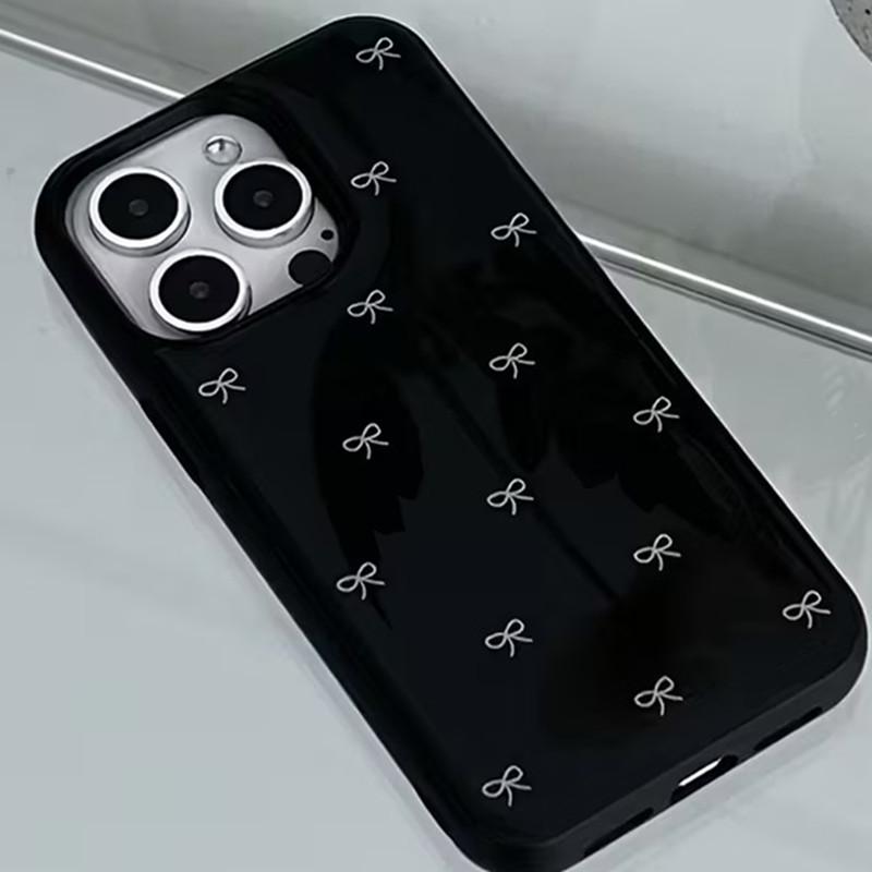 Милый Глянцевый Мягкий Чехол-бантик Для iPhone 17 Air 16 15 14 13 12 11 Pro Max 16 7 8 Plus SE X XS Ударопрочная Задняя Крышка