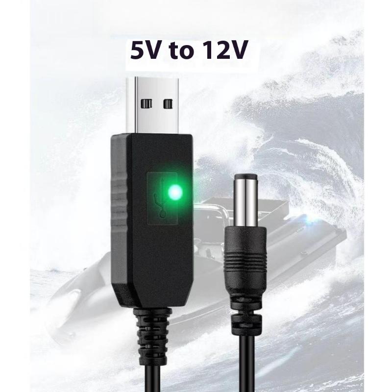 1 Комплект USB-кабель Повышающий преобразователь DC 5V в 12V Шнур для усиления сигнала для Wi-Fi роутера, модема, вентилятора 5.5*2.1мм Разъем кабеля Wi-Fi к Powerbank