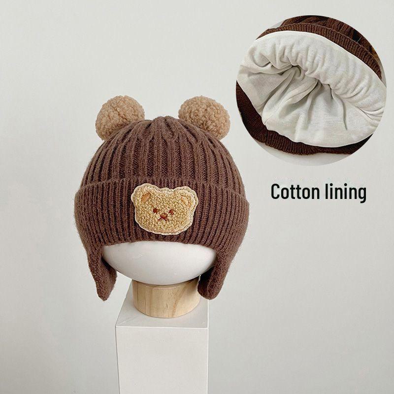 Girls' Winter Wool Hat - Plush, Warm, Cute Knitted Hat for Babies.