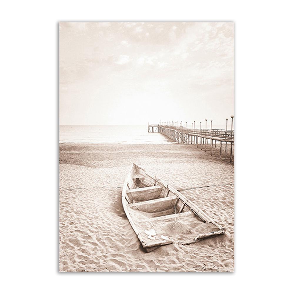 Морской пейзаж, настенный художественный постер и принты, пляжный песок, холст, картины, солнечные постеры на скандинавскую тему, настенные панно для декора гостиной