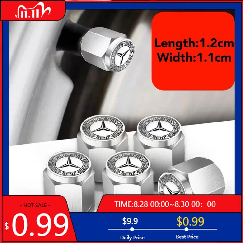 GLC GLB 4Pcs Car Tire Valve caps Emblem metal Cap Case For Mercedes Benz B/C/E/S Class A Class C200L GLC GLE CLA accessories Ca