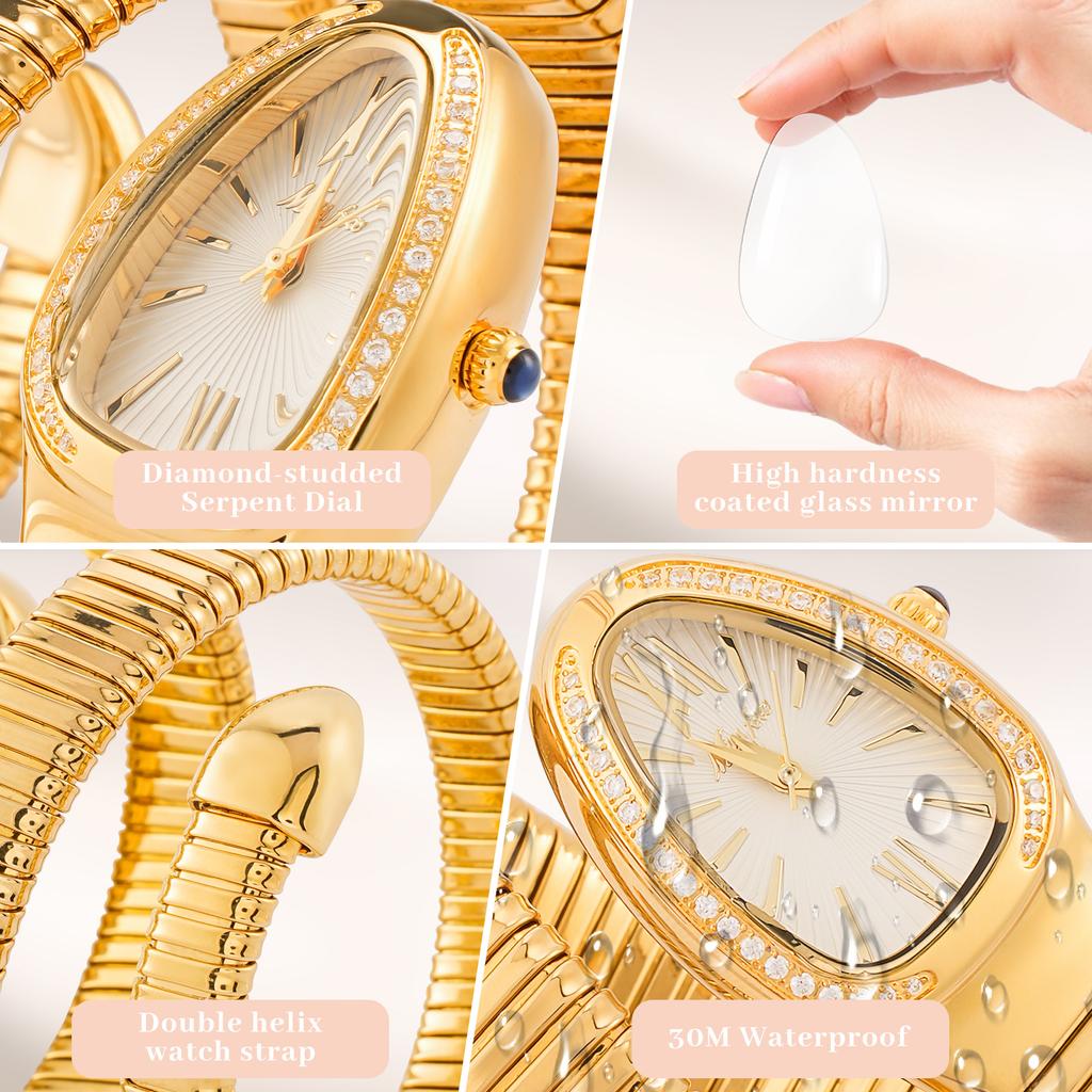 MISSFOX кварцевые часы популярные женские часысредние старинные маленькие модные элегантные высококачественные женские часы в форме змеи