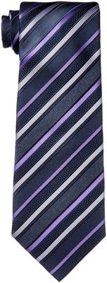 [Hiroko Koshino Homme] Полосатый галстук 003254-20000-4903 01 Синяя основа, фиолетовая полоска FREE