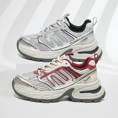 Папина обувь, женские повседневные спортивные кроссовки контрастного цвета на толстой подошве, универсальные для увеличения роста.