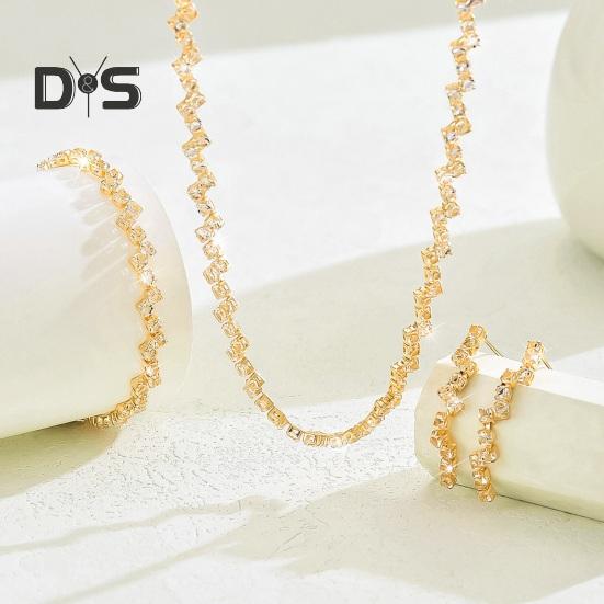 3 шт./комплект женский комплект ювелирных изделий горный хрусталь чокер висячие серьги браслет комплект с удлинительной цепочкой выпускной вечер невесты свадебные украшения