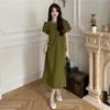 Summer 2024 Puff Sleeve Plus Size Long Dress – Trendy Slimming Design for Women
