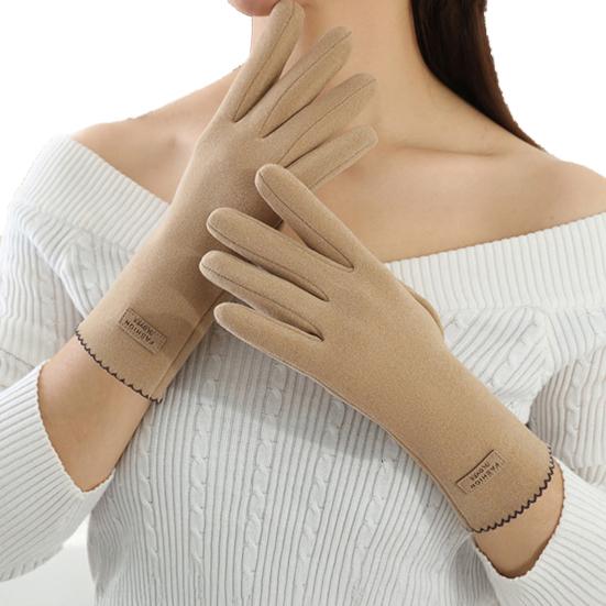 1 пара зимних женских перчаток с полными пальцами, теплые, с сенсорным экраном