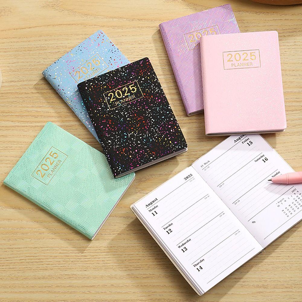 Mini 2025 Agenda Book Laser Daily Weekly Monthly Planner Notebook School Office