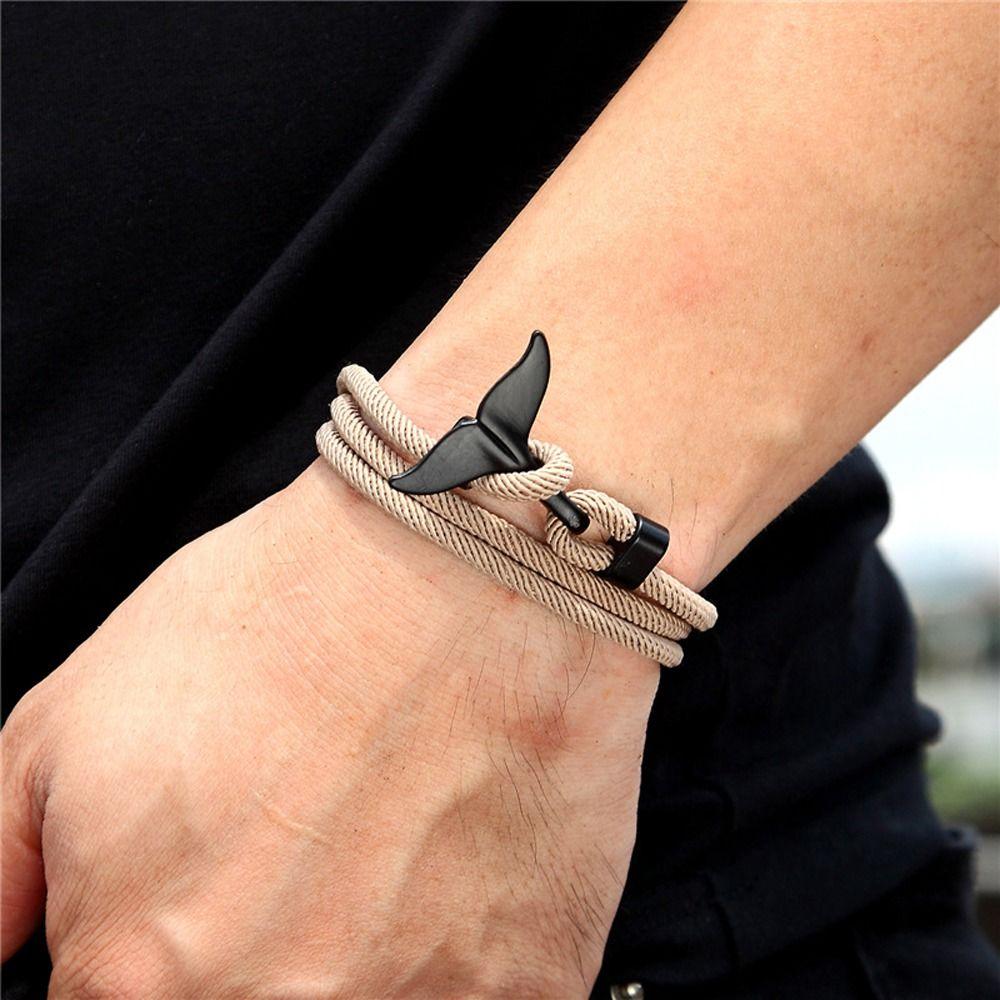 Zinc Zinc Alloy Birthday Gift Men Bracelet Fashion Jewelry Braided Rope Bracelet Korean Style Hand Strap