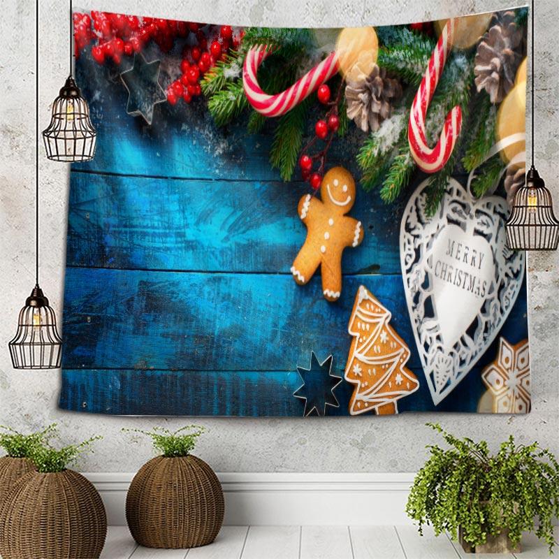 Рождественские подарки, рождественские украшения, печатные гобелены, предметы интерьера, гостиные, спальни, настенные украшения, гобелены