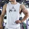 Мужская повседневная футболка без рукавов с принтом, летняя мода, пляжный отдых, жилет, майки