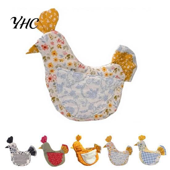 Non-slip Oven Glove 1 Pc Handmade Quilted Chicken Mitt, Heat Resistant Anti-scalding Kitchen Pot Holder, Rustic Farmhouse Gloves for Cooking,