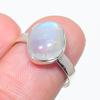 Подарочное кольцо из стерлингового серебра 925 пробы с натуральным радужным лунным камнем S.7 A2t28