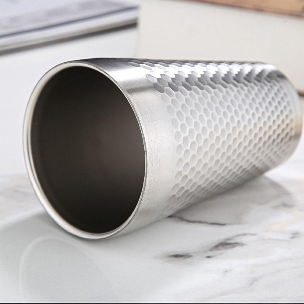 Hammered Texture Double-Wall Beer Cups Stainless Steel Milk Mugs New Cold Water Drinks Cup Bar