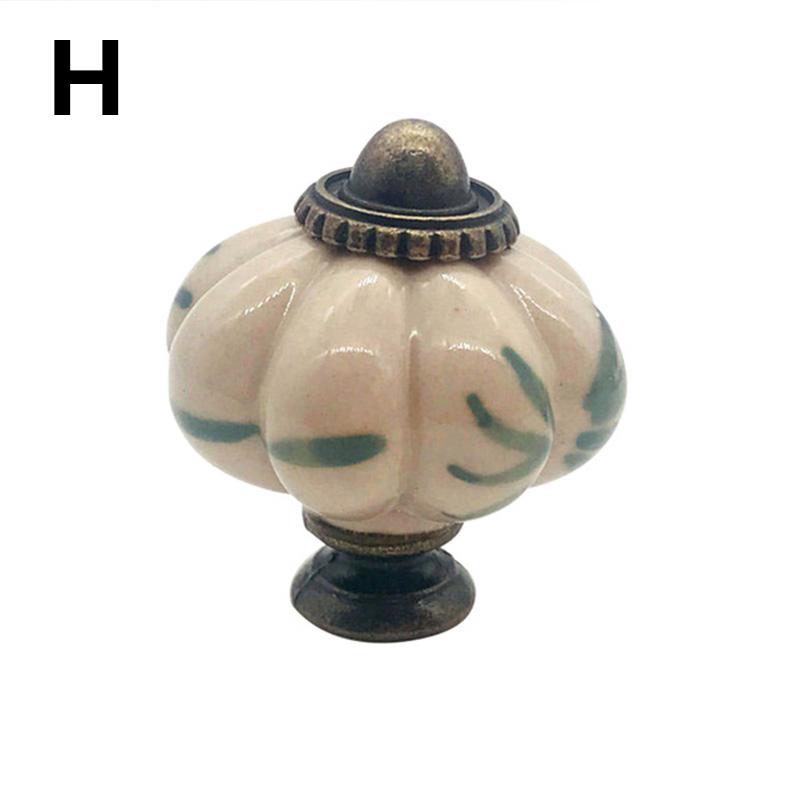 1PC Pumpkin Shape Drawer Pull Single Hole Cabinet Handle Knob Kitchen Ceramic Furniture Hardware