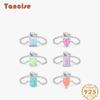 Tancise Classic 925 Sterling Silver Opal Ring Ladies Jewelry Wedding Promise Party Gift