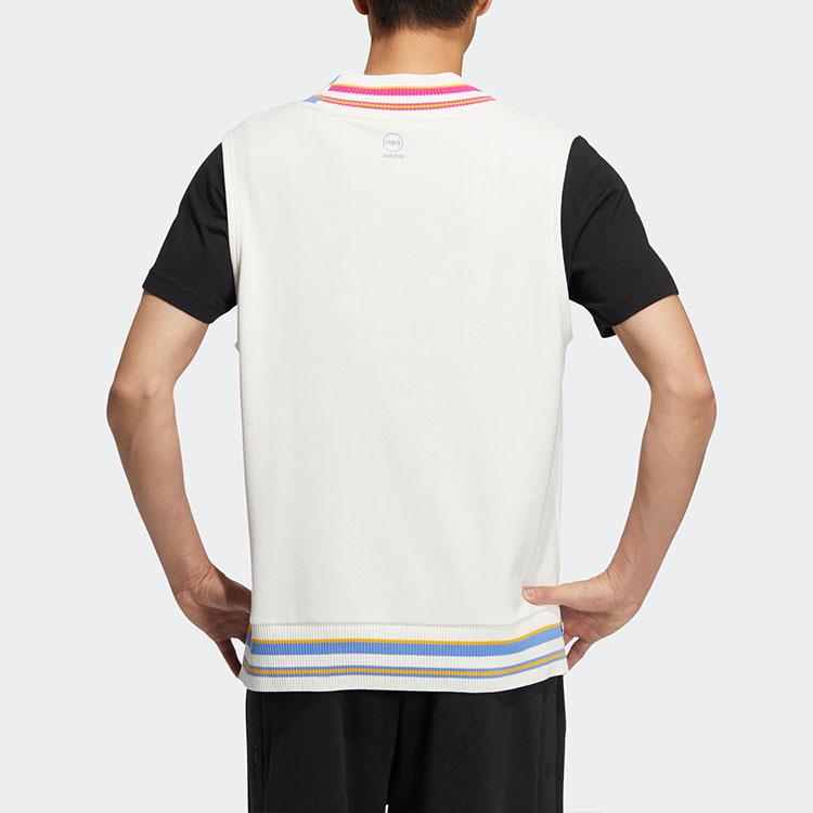 adidas Жилет унисекс с V-образным вырезом и полосатым принтом Color-Block бежевый IJ6610