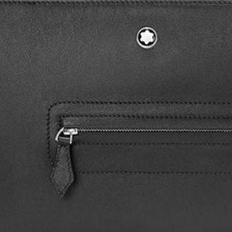 Montblanc Модный деловой кожаный кошелек-клатч на молнии Мужские кошельки Черный 129698BLACK
