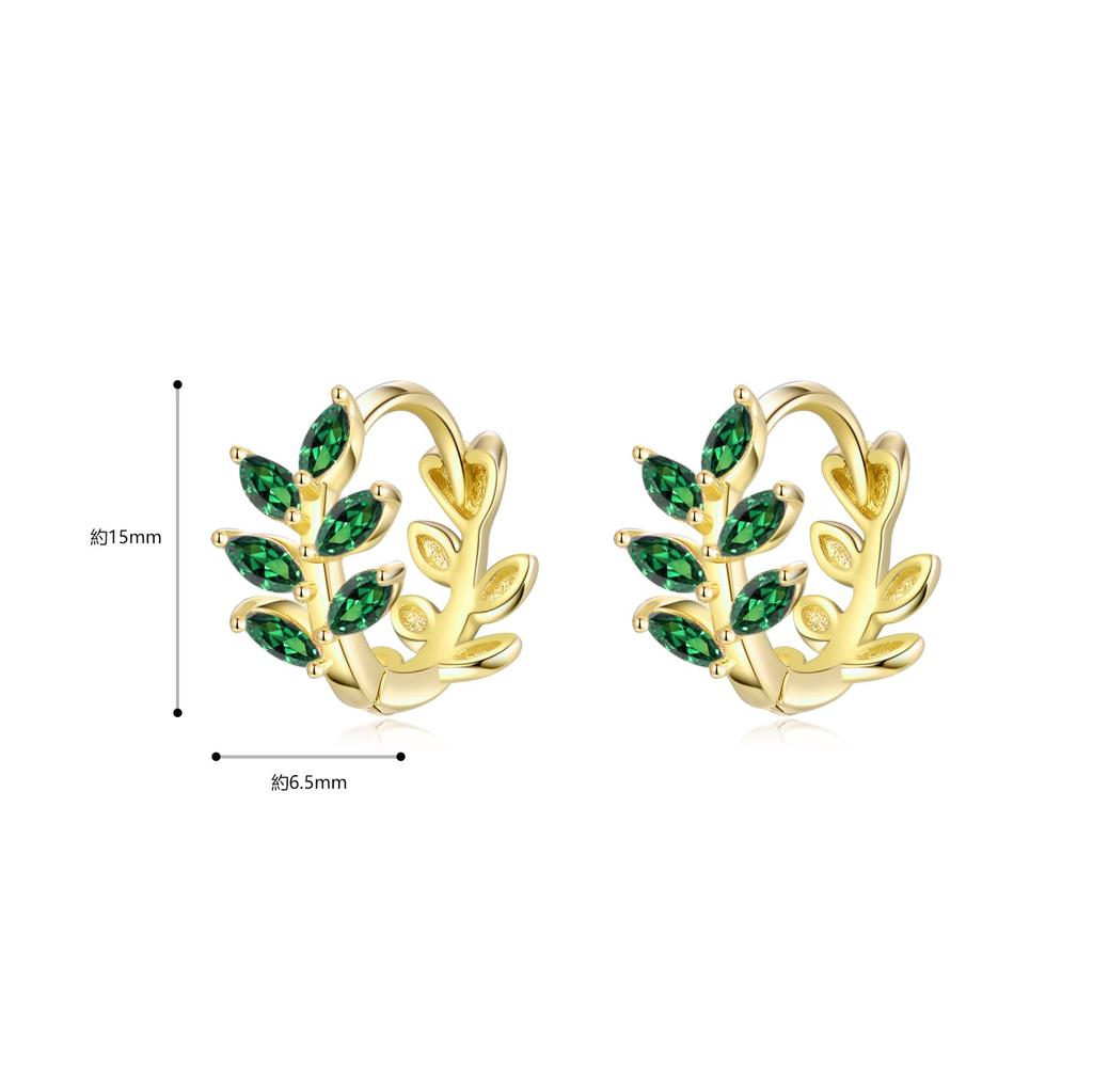 Бесплатные серьги-птички изумруд для женщин Покрытие из 18-каратного золота Гипоаллергенные серьги-кольца Золото Популярные серьги с камнем мая кольцо лист откидные Подарок на день