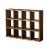 Wall-Mounted Solid Wood Curio Display Shelf – Grid Storage Rack for Teacups & Master Cups