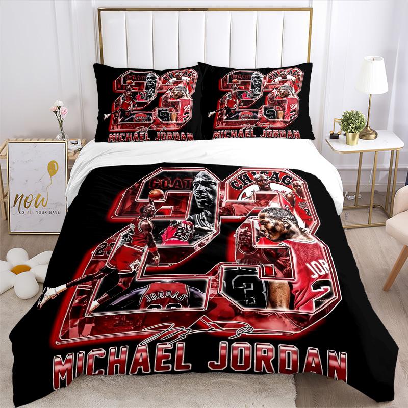 Michael Jordan'S Legacy Numbers Print 3Pcs Bedding Setduvet Cover With 2 Bedropillowcase Home Birthday Gift