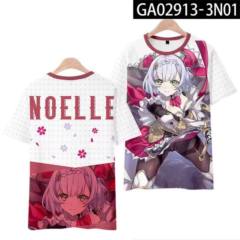 Футболка с коротким рукавом Genshin Impact Thunderbolt General Surrounding Ten Thousand Leaves and Kerry cos