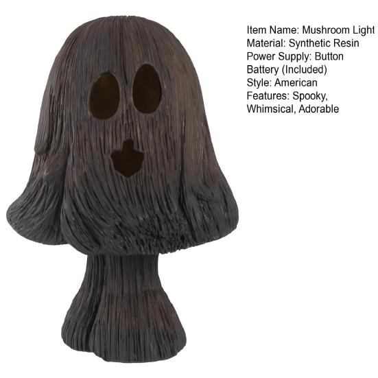 Halloween Mushroom Light Spooky Ghost Mushroom Night Light Resin Table Lamp