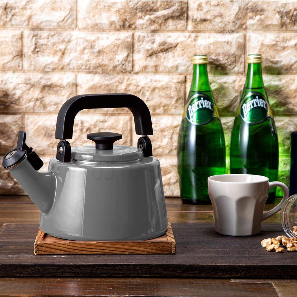 Fuji Horo Whistling Induction Light Kettle, Compatible, Cotton, 2.1L, Gray, CTN-2.1WK.LG
